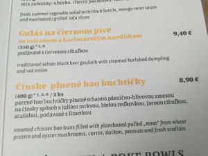 á la carte - food whe ordered at VegGo Bistro in Zilina