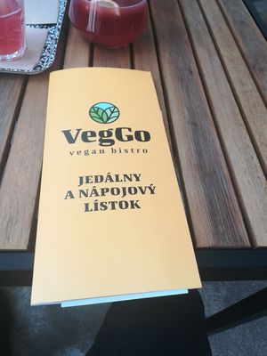 menu card at VegGo Bistro in Zilina