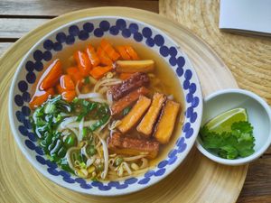 Pho soup at VegGo Bistro in Zilina