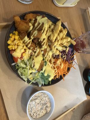 Fried oyster mushrooms  at VegGo Bistro in Zilina