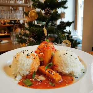 Hot tofu at VegGo Bistro in Zilina