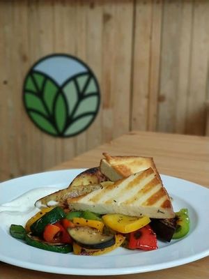 Grilled veggies with tofu at VegGo Bistro in Zilina