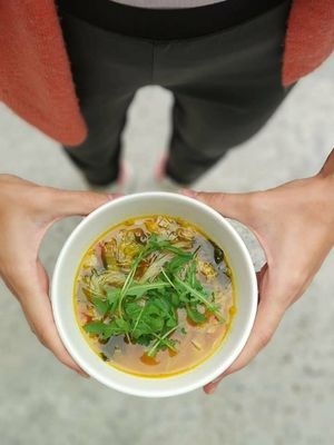 Chinese soup at VegGo Bistro in Zilina