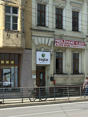 Entrance at VegGo Bistro in Zilina
