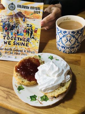 Vegan cream tea.  at Redwing Gallery in Penzance