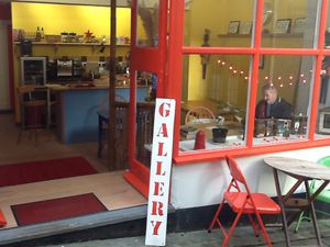 Redwing is a not-for-profit social enterprise art gallery, art studios, community hub, event space and vegan coffee shop in Penzance, Cornwall. at Redwing Gallery in Penzance