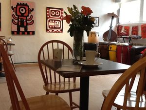 Tea and coffee in the gallery at Redwing Gallery in Penzance