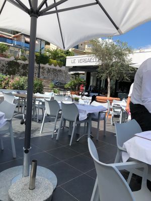 Exterior of restaurant, outside seating and inside. at Hotel Le Versailles  in Villefranche-sur-mer