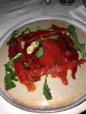Roasted red peppers at Hotel Le Versailles  in Villefranche-sur-mer