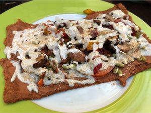 Pizza at Rohkosteria in Frankfurt