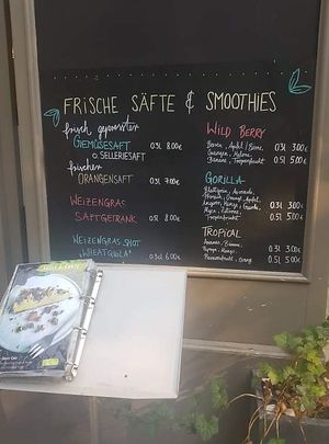 Drinks menu  at Rohkosteria in Frankfurt