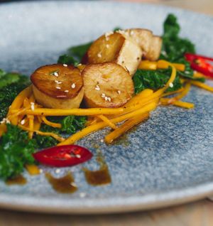 Mushroom scallops at Vesta in Edinburgh