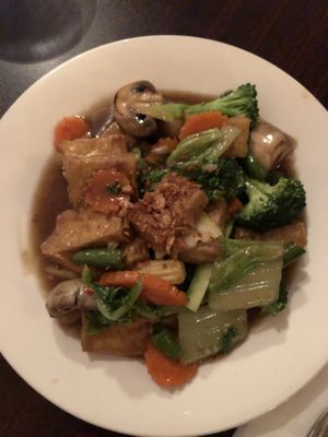 Pad Pak with tofu (specified vegan) at Thai Gold Restaurant in Golden