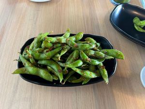 Garlic Edamame   at Kensho in Westminster