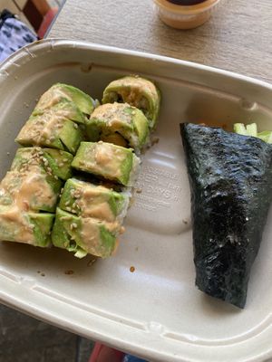 Jalapeño popper roll and shrimp less hand roll  at Kensho in Westminster