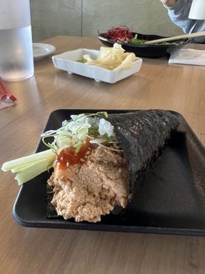 Spicy tuna hand roll  at Kensho in Westminster