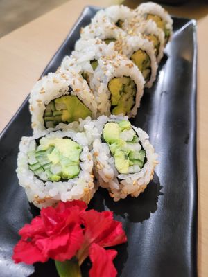 Cucumber and avocado hand cut rolls at Kensho in Westminster