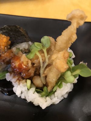 Close up of spider roll at Kensho in Westminster