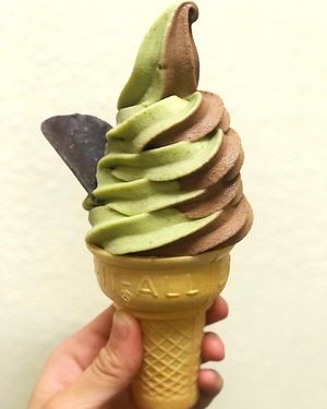 vegan soft-serve! available in matcha green tea, chocolate, and swirl at Kensho in Westminster