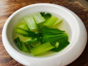 Wan ton noodle comes with soup at True Veggie 实斋 in Central Singapore