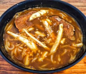 Asam laksa, flavourful but on the salty side at True Veggie 实斋 in Central Singapore