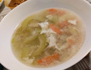 Bittergourd soup (no egg option available) at True Veggie 实斋 in Central Singapore