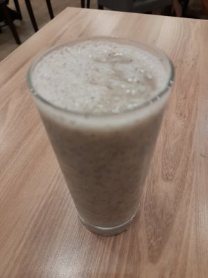 Dragonfruit almond oat mini milk shake. at True Veggie 实斋 in Central Singapore