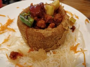 Yam ring at True Veggie 实斋 in Central Singapore