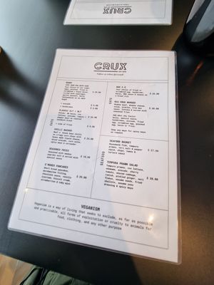 Menu 06/2022 at Crux in Semaphore