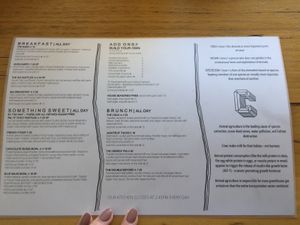 Menu at Crux in Semaphore