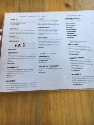 New menu 1 at Crux in Semaphore