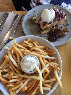 PBJ waffles & fries  at Crux in Semaphore