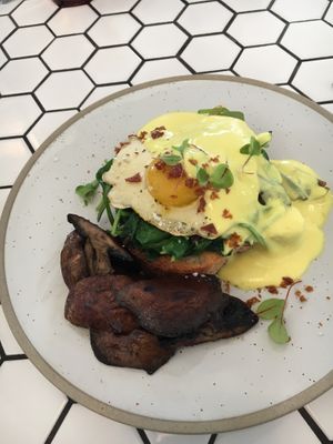 Vegan egg with mushrooms 😍 at Crux in Semaphore