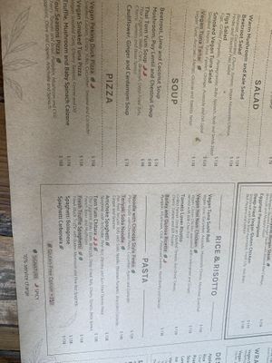 Menu at POP vegan in Hong Kong Island