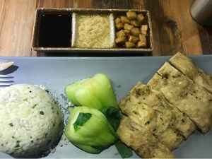 Chicken at POP vegan in Hong Kong Island