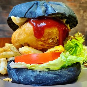 Vegan BBQ Chick’n Burger  at POP vegan in Hong Kong Island