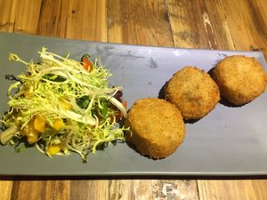 Cauliflower cake at POP vegan in Hong Kong Island