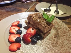 Oat tiramisu at POP vegan in Hong Kong Island