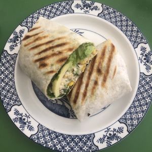 Chickpea ‘tuna’ wrap - delicious!  at The Greenhouse Cafe in Felixstowe
