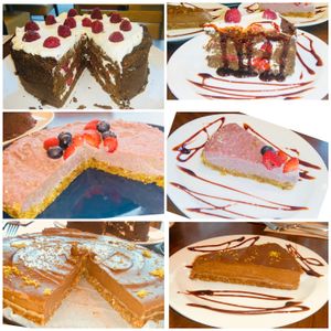 Range of vegan cooked and raw cakes/desserts, icing and jam cupcakes  at The Electric Vegan in Dublin