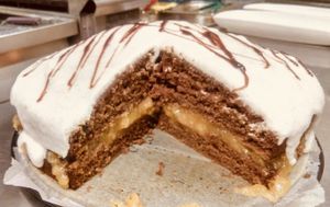 Queen vegan sponge cake with mango jam  at The Electric Vegan in Dublin