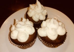 Vegan organic Vanilla icing cupcakes  at The Electric Vegan in Dublin