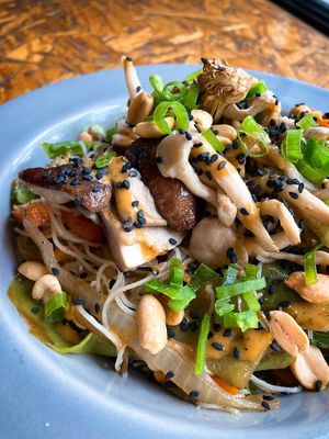 Thay Bifum with mushrooms at Veg To Go in Sao Paulo