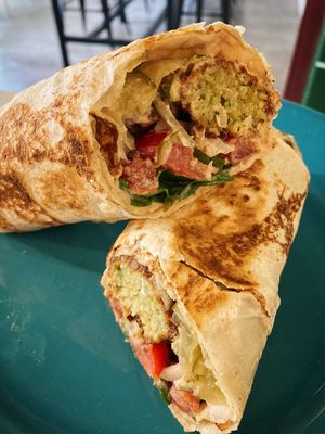 falafel sandwich (with organic ingredients) at Veg To Go in Sao Paulo