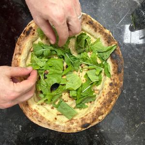 smoked rucula pizza at Veg To Go in Sao Paulo