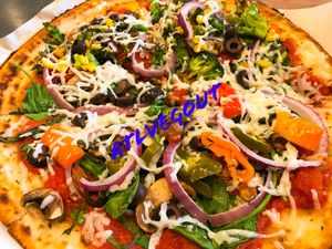 Veggie pizza with potato cheeze at Mod Pizza in Decatur