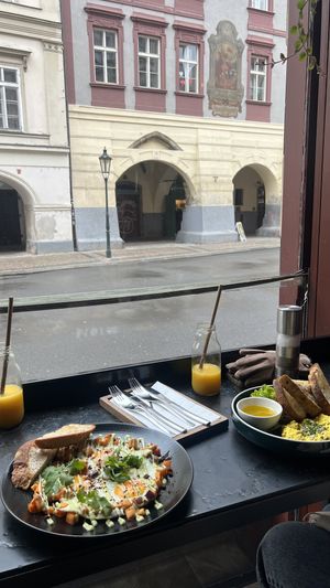 My order is on the right that you can’t really see🥲  at Venue in Prague