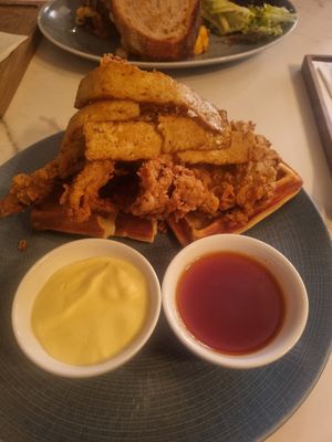 Not chicken & waffles at Venue in Prague