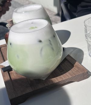 The best matcha Latte with coconut milk   at Venue in Prague