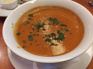 Tomato soup 🍲 🍅 at Wrenkh Restaurant in Vienna